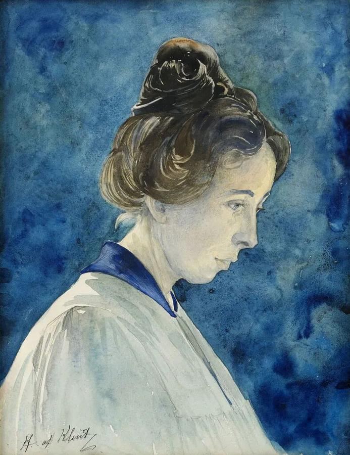 《自画像》(Self-Portrait,1890,纸本水彩)