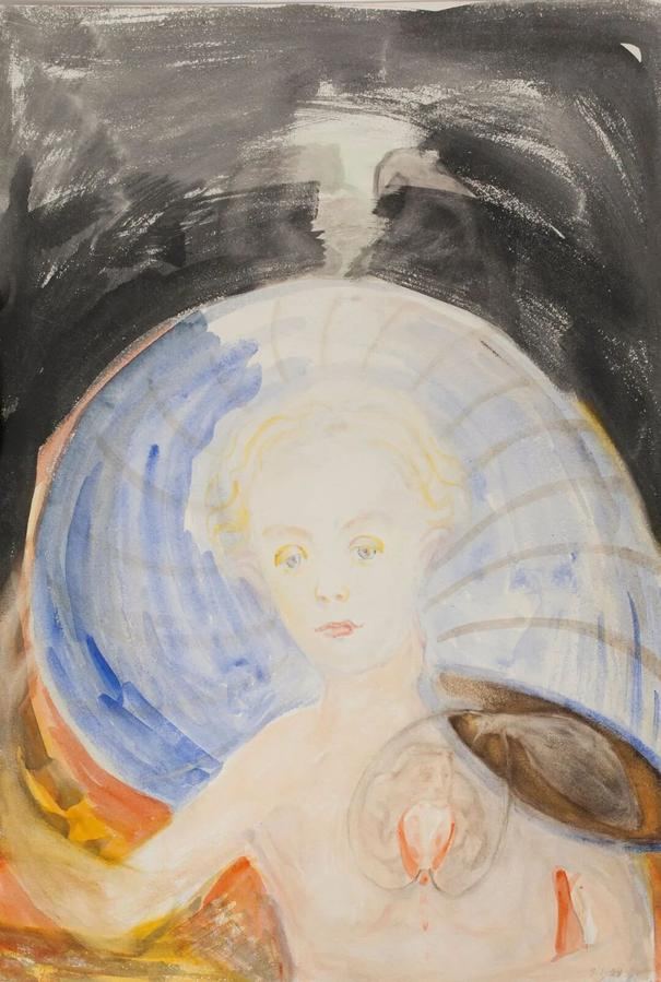 《无题》(Untitled,1934,纸上水彩铅笔 50×35cm)