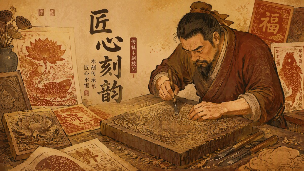中国传统版画风格封面