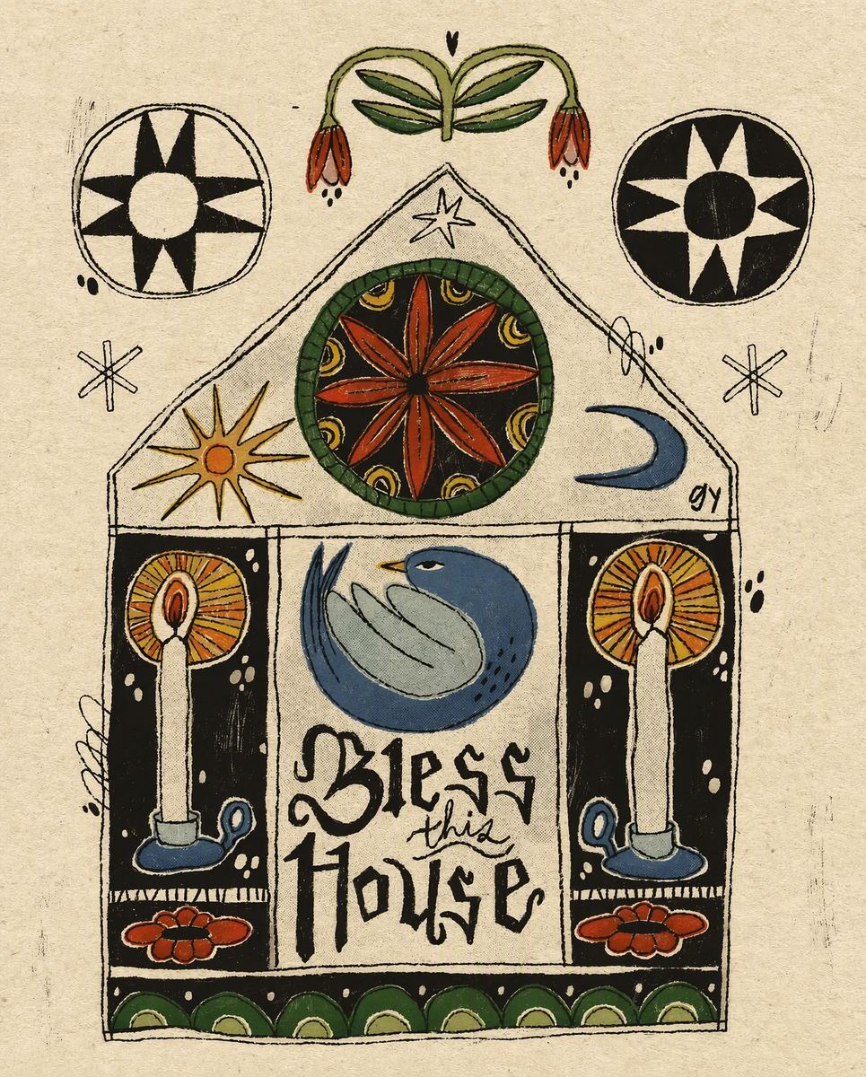 以民居为形的版画作品 Bless this House